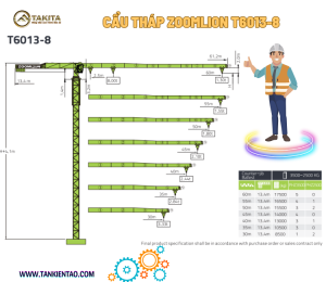 Cẩu tháp zoomlion 8 tấn