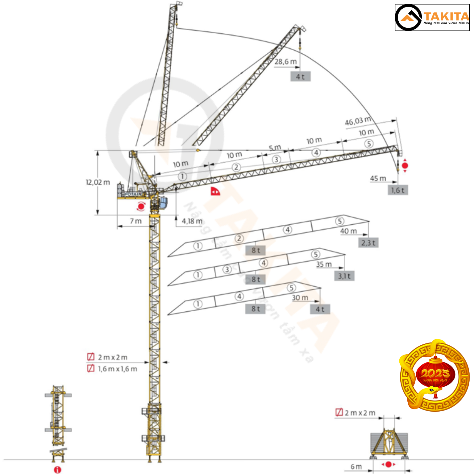 Cần trục tháp MR 90C