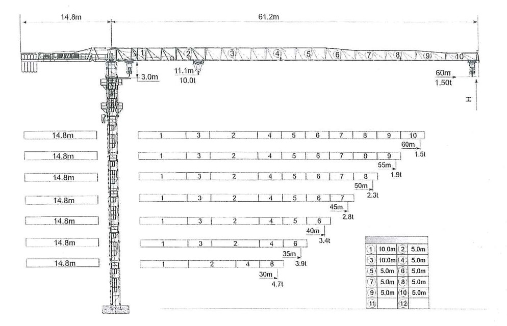 cẩu tháp JTT6015-10 cẩu tháp JTT6015-10