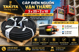 Cáp điện nguồn vận thăng 3x25 + 2x10